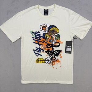 Genuine Authentic T Shirt Men Small Fly High Natural Mushroom Graphic Streetwear